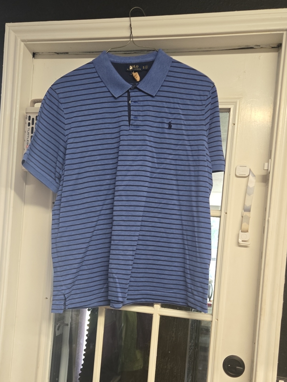 Polo by Ralph Lauren Light Blue with Navy Stripe Polo Shirt